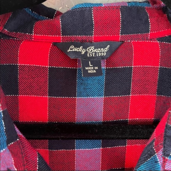 Lucky Brand women’s Plaid long sleeve button up shirt size large - Picture 3 of 6